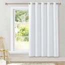 Sliding Door Curtain Window Treatment, Home Decoration Extra Wide Solid Blackout Curtains/Drapes for Patio Door (Pure White, W70 x L72)
