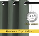 Blackout Sliding Door Curtains 84 inch Length 2 Panels - Thermal Insulated Solid Grommet Room Darkening Window Treatments for Bedroom/French Door (Dark Mallard, 2 Panels, W66 x L84)