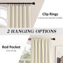 Room Darkening Sliding Door Curtains - Thermal Insulated Solid Blackout Extra Wide Patio Glass Door Drapes (Cream Beige, W 60 x L108, 2 Panels)