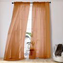 2 Panels Solid Color Orange Sheer Curtains 96 Inches Long, Elegant Window Voile Panels/Draperies/Treatment for Living Room & Sliding Glass Door, 2 Panels = 84" W, Each 42" Wx96 L