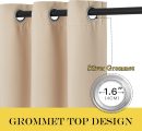 Extra Wide Patio Door Curtain - Energy Smart & Noise Reducing Grommet Thermal Insulated Wide Width Drapes, Sliding Door Curtain for Guestroom(Beige, W100 x L84)
