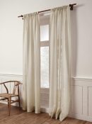 Light Natural Linen Sheer Curtain 96 Inch - 100% Pure Linen European Flax Window Treatment Panel 52 x 96 Inch - Light Filtering Rod Pocket Curtain for Living Room, Bedroom