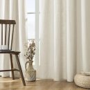 Linen Curtains 96 inch Length 2 Panel Set,Light Filtering Curtain for Living Room Bedroom Curtains 52 inch Wide Drapes with Rod Pocket Back Tab Farmhouse Curtain (96" Lx52 W, Ivory on Linen)