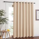 Extra Wide Patio Door Curtain - Energy Smart & Noise Reducing Grommet Thermal Insulated Wide Width Drapes, Sliding Door Curtain for Guestroom(Beige, W100 x L84)