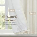 Double Layer Linen Blackout Tie Up Curtains Thermal Insulated Fully Lined Balloon Roman Shade Bathroom Window Adjustable Rod Pocket for Small Window 25 Inch by 47 Inch Light Linen